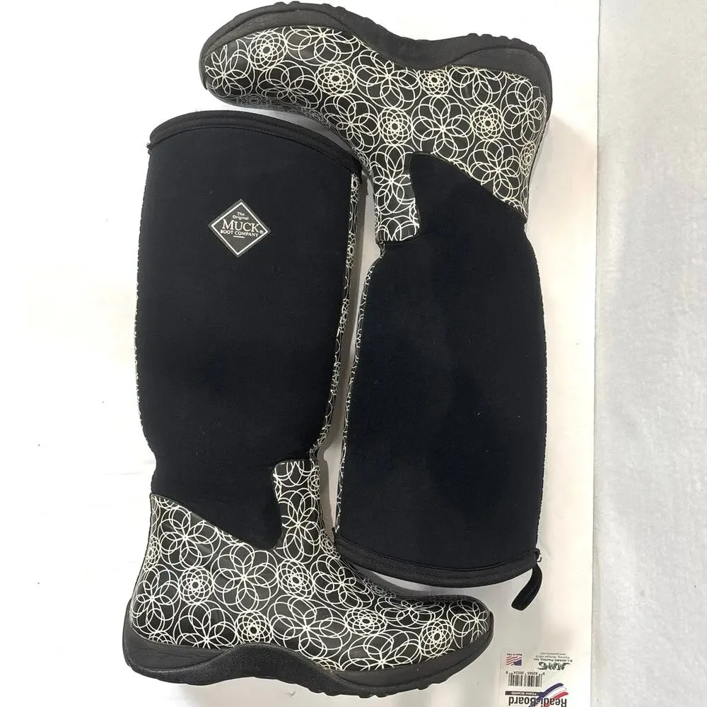 The Original Muck Boot Company Arctic Weekend Tall Boots Women's 8 Black White